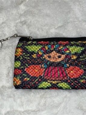 Handcrafted Multicolor Doll Embroidered Key & Card Holder